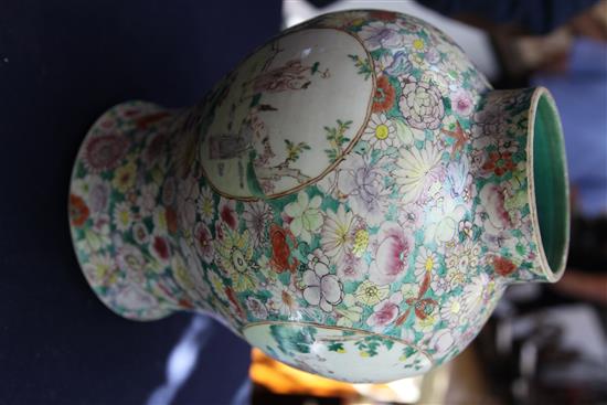 A Chinese famille rose baluster jar, 19th century, height 33.5cm